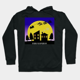 Santa Claus on The sky Night Hoodie